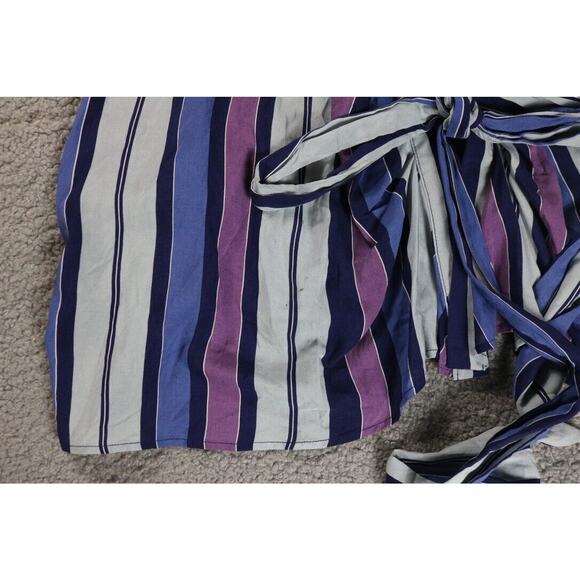 Free People Tops Womens XS Striped Mackenzie Wrap Purple Combo Sleeveless - Picture 6 of 9